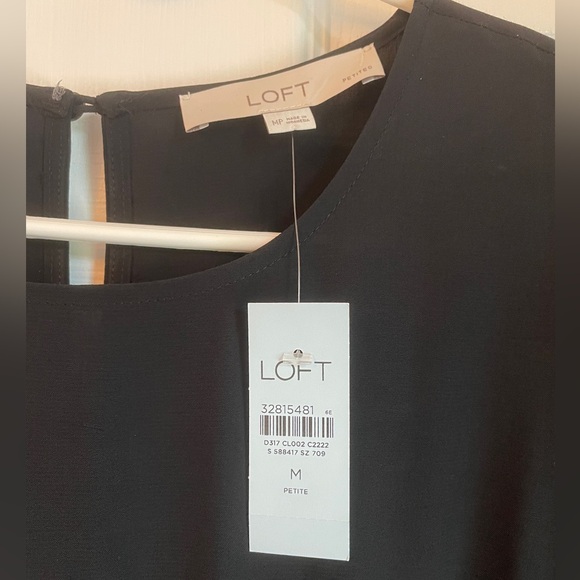Loft Black Dress. New with tags. Petite Medium. - Picture 3 of 3